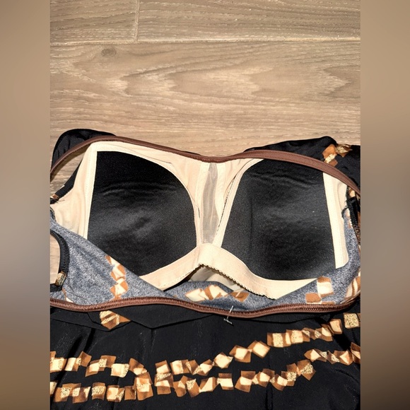 Sariana Designer One-Piece Swimsuit - Black/Brown/Gold Chic Chain Print Size 16 - Picture 6 of 11